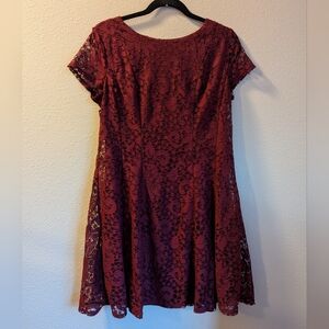 NWOT AB Studio Wine Color Lace Dress Size 10
